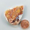 Agata Radice di Palma Naturale Forma Goccia Piatto Cabochon Liscio Fatto a Mano 38X31mm 10.85gm 1pz