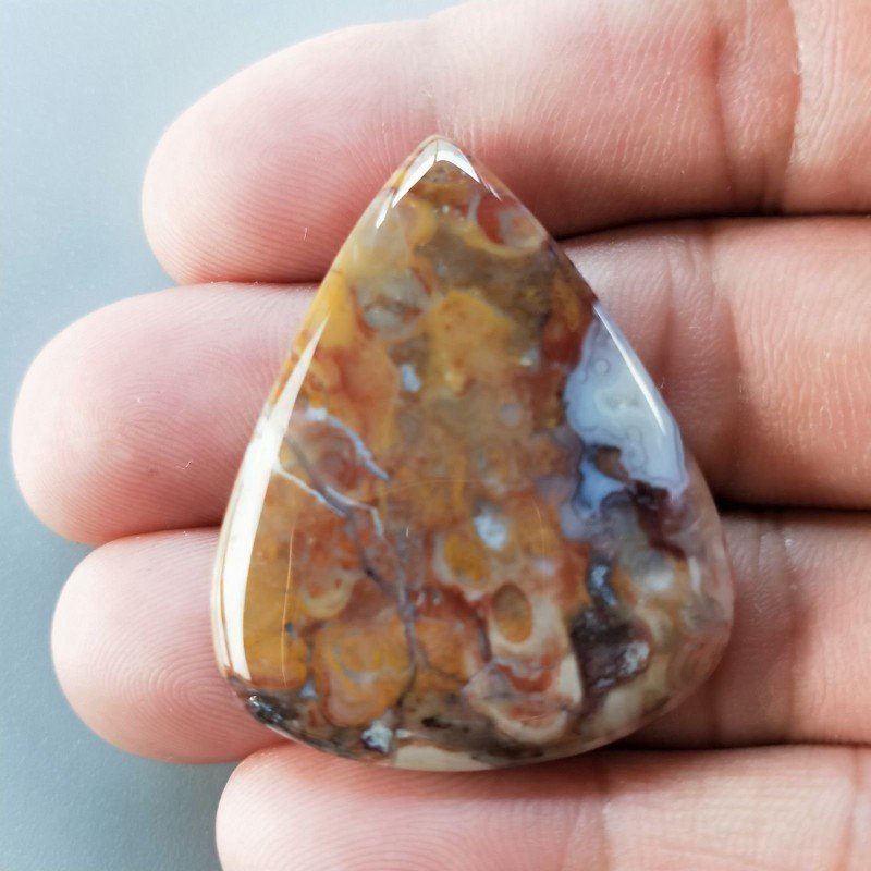 Agata Radice di Palma Naturale Forma Goccia Piatto Cabochon Liscio Fatto a Mano 38X31mm 10.85gm 1pz Agata Radice di Palma Naturale Forma Goccia Piatto Cabochon Liscio Fatto a Mano 38X31mm 10.85gm 1pz