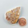 Agata Radice di Palma Naturale Forma Goccia Piatto Cabochon Liscio Fatto a Mano 36X27mm 7.19gm 1pz