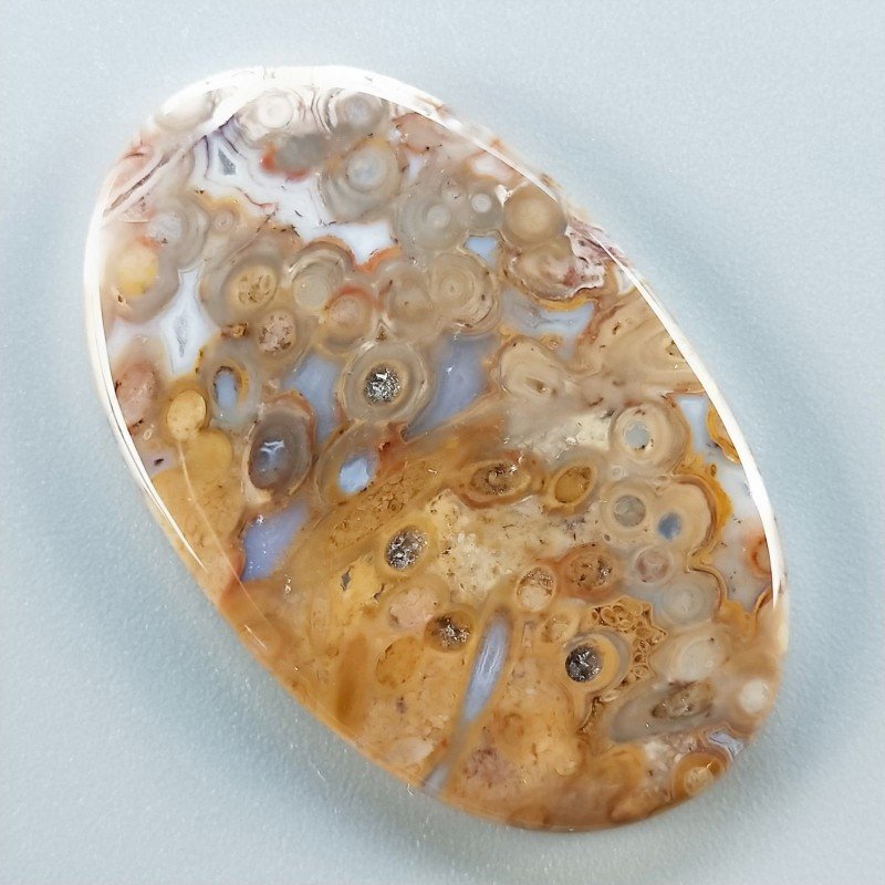 Agata Radice di Palma Naturale Forma Ovale Piatto Cabochon Liscio Fatto a Mano 43X26mm 8.80gm 1pz Agata Radice di Palma Naturale Forma Ovale Piatto Cabochon Liscio Fatto a Mano 43X26mm 8.80gm 1pz