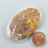 Agata Radice di Palma Naturale Forma Ovale Piatto Cabochon Liscio Fatto a Mano 43X26mm 8.80gm 1pz