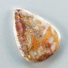 Agata Radice di Palma Naturale Forma Goccia Piatto Cabochon Liscio Fatto a Mano 34X24mm 6.02gm 1pz
