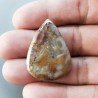 Agata Radice di Palma Naturale Forma Goccia Piatto Cabochon Liscio Fatto a Mano 34X24mm 6.02gm 1pz