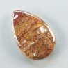 Agata Radice di Palma Naturale Forma Goccia Piatto Cabochon Liscio Fatto a Mano 29X19mm 4.63gm 1pz