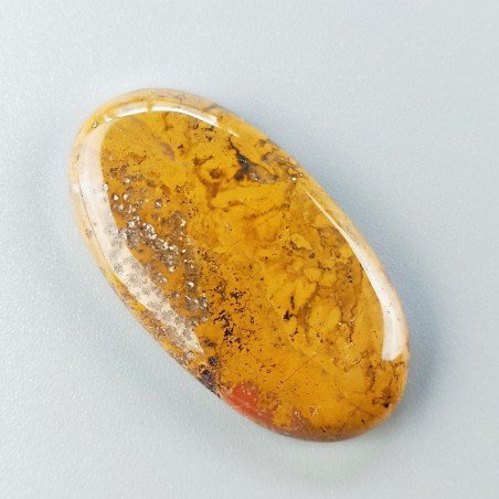 Agata Pennacchio Naturale Forma Ovale Piatto Cabochon Liscio Fatto a Mano 40X21X5mm 9,76gm 1pz