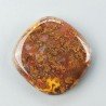Agata Pennacchio Naturale Forma Cuscino Piatto Cabochon Liscio Fatto a Mano 28X27X5mm 8,00gm 1pz