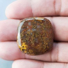 Agata Pennacchio Naturale Forma Cuscino Piatto Cabochon Liscio Fatto a Mano 28X27X5mm 8,00gm 1pz Agata Pennacchio Naturale Forma Cuscino Piatto Cabochon Liscio Fatto a Mano 28X27X5mm 8,00gm 1pz