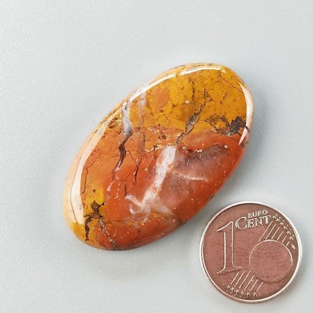 Agata Pennacchio Naturale Forma Ovale Piatto Cabochon Liscio Fatto a Mano 37X21X5mm 7,23gm 1pz