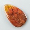 Agata Pennacchio Naturale Forma Goccia Piatto Cabochon Liscio Fatto a Mano 41X25X4mm 8,96gm 1pz