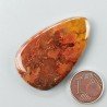 Agata Pennacchio Naturale Forma Goccia Piatto Cabochon Liscio Fatto a Mano 41X25X4mm 8,96gm 1pz
