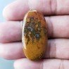 Agata Pennacchio Naturale Forma Ovale Piatto Cabochon Liscio Fatto a Mano 40X20X5mm 8,85gm 1pz