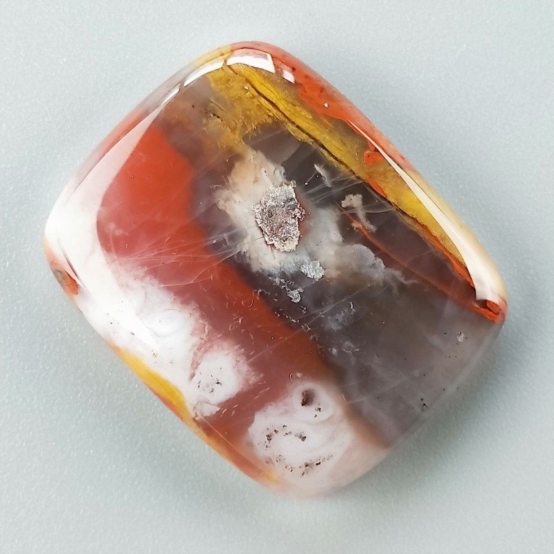Agata Pennacchio Naturale Forma Cuscino Piatto Cabochon Liscio Fatto a Mano 30X24X6mm 9,36gm 1pz Agata Pennacchio Naturale Forma Cuscino Piatto Cabochon Liscio Fatto a Mano 30X24X6mm 9,36gm 1pz