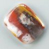 Agata Pennacchio Naturale Forma Cuscino Piatto Cabochon Liscio Fatto a Mano 30X24X6mm 9,36gm 1pz