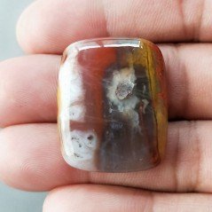 Agata Pennacchio Naturale Forma Cuscino Piatto Cabochon Liscio Fatto a Mano 30X24X6mm 9,36gm 1pz Agata Pennacchio Naturale Forma Cuscino Piatto Cabochon Liscio Fatto a Mano 30X24X6mm 9,36gm 1pz