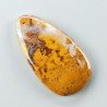 Agata Pennacchio Naturale Forma Goccia Piatto Cabochon Liscio Fatto a Mano 40X22X5mm 8,40gm 1pz