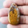 Agata Pennacchio Naturale Forma Goccia Piatto Cabochon Liscio Fatto a Mano 40X22X5mm 8,40gm 1pz
