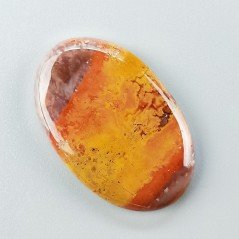 Agata Pennacchio Naturale Forma Ovale Piatto Cabochon Liscio Fatto a Mano 39X25X4mm 8,80gm 1pz