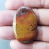 Agata Pennacchio Naturale Forma Ovale Piatto Cabochon Liscio Fatto a Mano 39X25X4mm 8,80gm 1pz