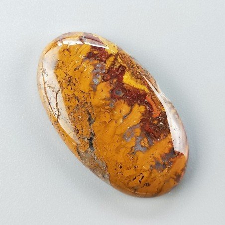 Agata Pennacchio Naturale Forma Ovale Piatto Cabochon Liscio Fatto a Mano 38X22X6mm 9,49gm 1pz