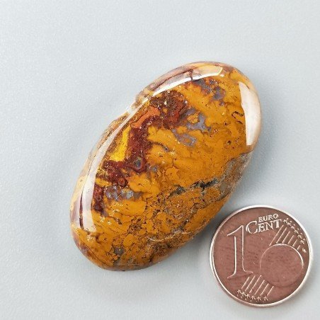 Agata Pennacchio Naturale Forma Ovale Piatto Cabochon Liscio Fatto a Mano 38X22X6mm 9,49gm 1pz