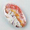 Agata Pennacchio Naturale Forma Ovale Piatto Cabochon Liscio Fatto a Mano 45X26X5mm 12,65gm 1pz