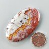 Agata Pennacchio Naturale Forma Ovale Piatto Cabochon Liscio Fatto a Mano 45X26X5mm 12,65gm 1pz
