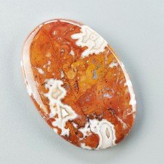 Agata Pennacchio Naturale Forma Ovale Piatto Cabochon Liscio Fatto a Mano 40X28X5mm 10,02gm 1pz