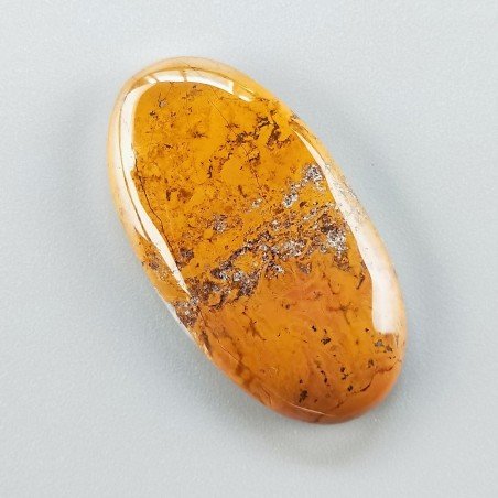 Agata Pennacchio Naturale Forma Ovale Piatto Cabochon Liscio Fatto a Mano 37X20X5mm 8,32gm 1pz