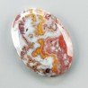 Agata Pennacchio Naturale Forma Ovale Piatto Cabochon Liscio Fatto a Mano 40X28X6mm 13,28gm 1pz