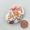 Agata Pennacchio Naturale Forma Ovale Piatto Cabochon Liscio Fatto a Mano 40X28X6mm 13,28gm 1pz
