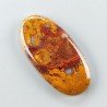 Agata Pennacchio Naturale Forma Ovale Piatto Cabochon Liscio Fatto a Mano 41X21X5mm 9,10gm 1pz