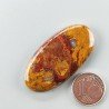 Agata Pennacchio Naturale Forma Ovale Piatto Cabochon Liscio Fatto a Mano 41X21X5mm 9,10gm 1pz