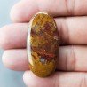 Agata Pennacchio Naturale Forma Ovale Piatto Cabochon Liscio Fatto a Mano 41X21X5mm 9,10gm 1pz