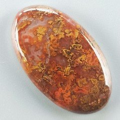 Agata Pennacchio Naturale Forma Ovale Piatto Cabochon Liscio Fatto a Mano 40X23X5mm 10,05gm 1pz
