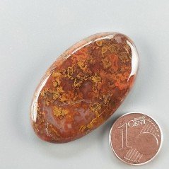 Agata Pennacchio Naturale Forma Ovale Piatto Cabochon Liscio Fatto a Mano 40X23X5mm 10,05gm 1pz