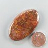Agata Pennacchio Naturale Forma Ovale Piatto Cabochon Liscio Fatto a Mano 40X23X5mm 10,05gm 1pz