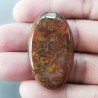 Agata Pennacchio Naturale Forma Ovale Piatto Cabochon Liscio Fatto a Mano 40X23X5mm 10,05gm 1pz