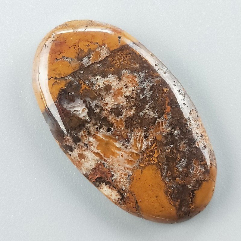 Agata Pennacchio Naturale Forma Ovale Piatto Cabochon Liscio Fatto a Mano 39X22X5mm 7,85gm 1pz
