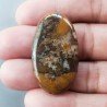 Agata Pennacchio Naturale Forma Ovale Piatto Cabochon Liscio Fatto a Mano 39X22X5mm 7,85gm 1pz