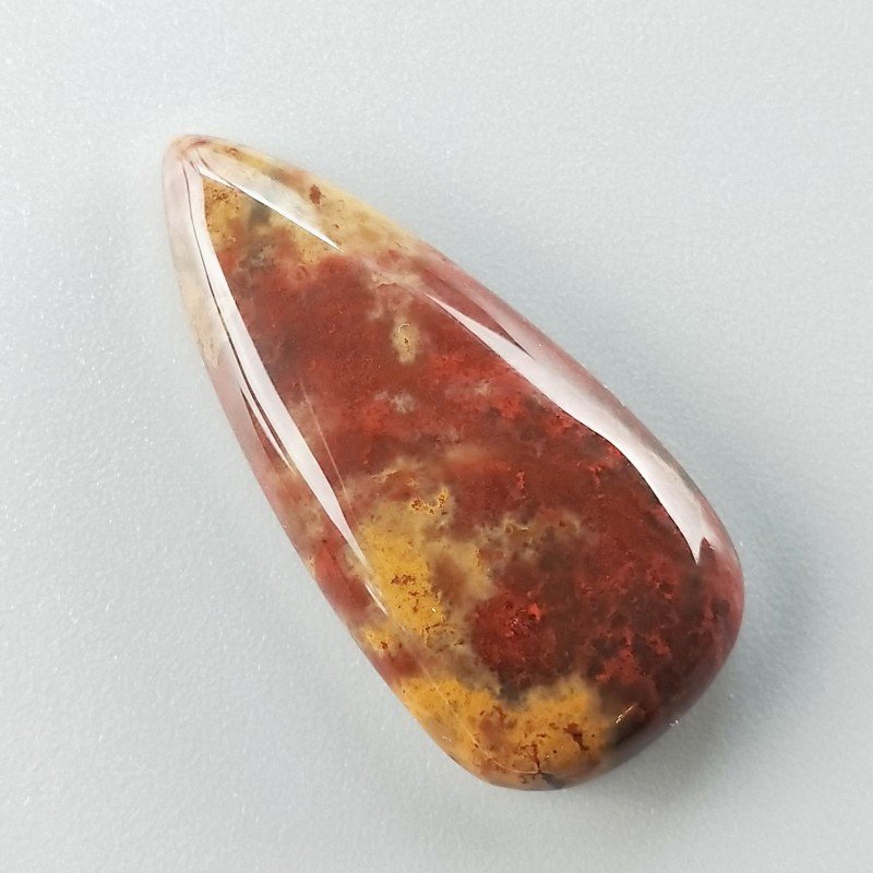 Agata Pennacchio Naturale Forma Goccia Piatto Cabochon Liscio Fatto a Mano 33X15X6mm 5,30gm 1pz