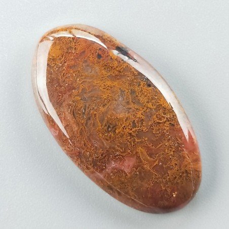 Agata Pennacchio Naturale Forma Ovale Piatto Cabochon Liscio Fatto a Mano 37X20X5mm 7,19gm 1pz
