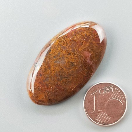 Agata Pennacchio Naturale Forma Ovale Piatto Cabochon Liscio Fatto a Mano 37X20X5mm 7,19gm 1pz