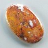 Agata Pennacchio Naturale Forma Ovale Piatto Cabochon Liscio Fatto a Mano 35X22X4mm 6,52gm 1pz