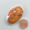 Agata Pennacchio Naturale Forma Ovale Piatto Cabochon Liscio Fatto a Mano 35X22X4mm 6,52gm 1pz