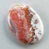 Agata Pennacchio Naturale Forma Ovale Piatto Cabochon Liscio Fatto a Mano 40X29X5mm 12,15gm 1pz