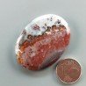Agata Pennacchio Naturale Forma Ovale Piatto Cabochon Liscio Fatto a Mano 40X29X5mm 12,15gm 1pz