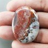 Agata Pennacchio Naturale Forma Ovale Piatto Cabochon Liscio Fatto a Mano 40X29X5mm 12,15gm 1pz