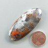 Agata Pennacchio Naturale Forma Ovale Piatto Cabochon Liscio Fatto a Mano 44X19X5mm 8,51gm 1pz