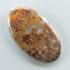 Agata Pennacchio Naturale Forma Ovale Piatto Cabochon Liscio Fatto a Mano 43X25X4mm 9,37gm 1pz