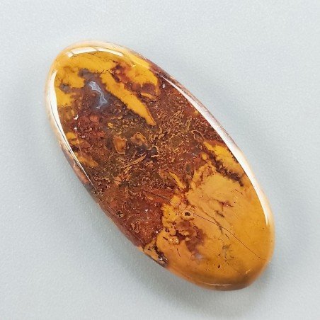 Agata Pennacchio Naturale Forma Ovale Piatto Cabochon Liscio Fatto a Mano 39X19X4mm 6,08gm 1pz